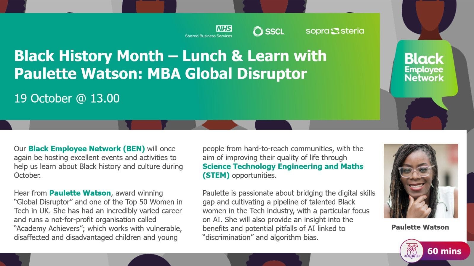 Black History Month - Lunch & Learn with Paulette Watson: MBA Global Disruptor